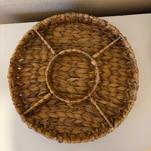 Woven Serving Tray Storage Tray 14" Water Hyacinth Material Round
